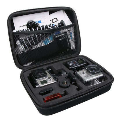 กระเป๋าเก็บของแบบพกพากันกระแทกสำหรับ GoPro Hero11 Black / HERO10 Black / HERO9 Black / HERO8 Black / HERO7 / 6/5/5 เซสชัน / 4 เซสชัน / 4/3+ / 3/2/1, DJI Osmo Action และกล้องแอ็คชั่นอื่น ๆ, Size: 22.5cm x 16cm x 6cm