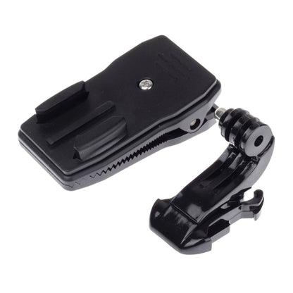 360 องศา Rotation J รูปร่างกระเป๋าเป้สะพายหลังหมวกคลิป Fast Clamp Mount สำหรับ Xiaomi Yi Sport กล้อง (XM17), J Shape Backpack