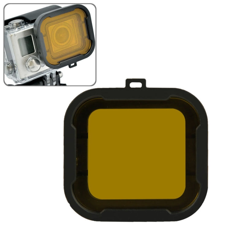 Polar Pro Aqua Cube Snap-on Dive Housing Filter สำหรับ GoPro HERO4 /3+, Grey, Yellow