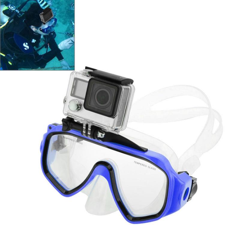 กีฬาทางน้ำอุปกรณ์ดำน้ำหน้ากากดำน้ำว่ายน้ำแว่นตาพร้อมภูเขาสำหรับ GoPro Hero11 ดำ / HERO10 ดำ / HERO9 ดำ / HERO8 / HERO7 / 6/5/5 เซสชัน / 4 เซสชัน / 4/3+ / 3/2/1, Insta360 ONE R,DJI Osmo Action และกล้องแอคชั่นอื่นๆ, with Mount