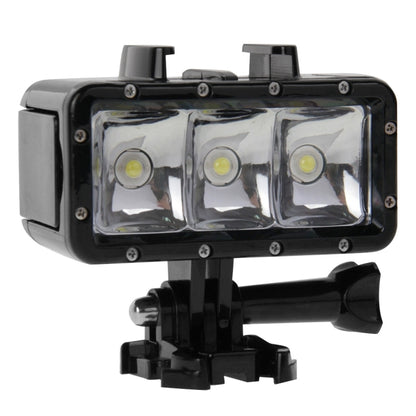 ไฟฉายวิดีโอกันน้ำ 30 เมตร 3 โหมดพร้อมฐานยึดและสกรูสำหรับ GoPro Hero11 Black / HERO10 Black / HERO9 Black /HERO8 / HERO7 / 6/5/5 เซสชัน / 4 เซสชัน / 4/3+ /3/2/1, Insta360 ONER, DJI Osmo Action และกล้องแอคชั่นอื่นๆ, 30M Waterproof
