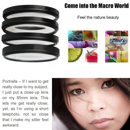 6 in 1 58mm Close-Up Lens Filter ฟิลเตอร์เลนส์มาโคร + วงแหวนอะแดปเตอร์ฟิลเตอร์สำหรับ GoPro HERO3, 6 in 1 58mm