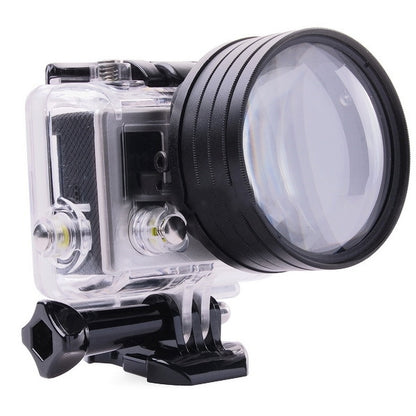 6 in 1 58mm Close-Up Lens Filter ฟิลเตอร์เลนส์มาโคร + วงแหวนอะแดปเตอร์ฟิลเตอร์สำหรับ GoPro HERO3, 6 in 1 58mm