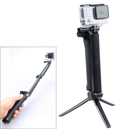 3-Way MULTI FUNCTION ขยายได้ Monopod ขาตั้งกล้องพับหมุนแขนจับกล้องสำหรับ GoPro Hero11 สีดำ / HERO10 สีดำ / HERO9 สีดำ /HERO8 / HERO7 / 6/5/5 เซสชัน /4 เซสชัน /4/3+ /3/2/1, Insta360ONE R, DJI Osmo Action และกล้องแอคชั่นอื่นๆ, 3-Way Monopod