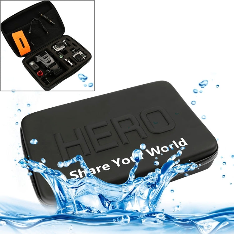 กันกระแทกกันน้ำแบบพกพากระเป๋าเดินทางสำหรับ GoPro Hero11 Black / HERO10 Black / HERO9 Black / HERO8 Black / HERO7 / 6/5/5 เซสชัน / 4 เซสชัน / 4/3 + / 3/2/1, DJI Osmo Action และอุปกรณ์เสริมกล้องแอ็คชั่นอื่น ๆขนาด: 32ซม.x 22ซม.x 7ซม, Size: 32cm x 22cm x 7cm