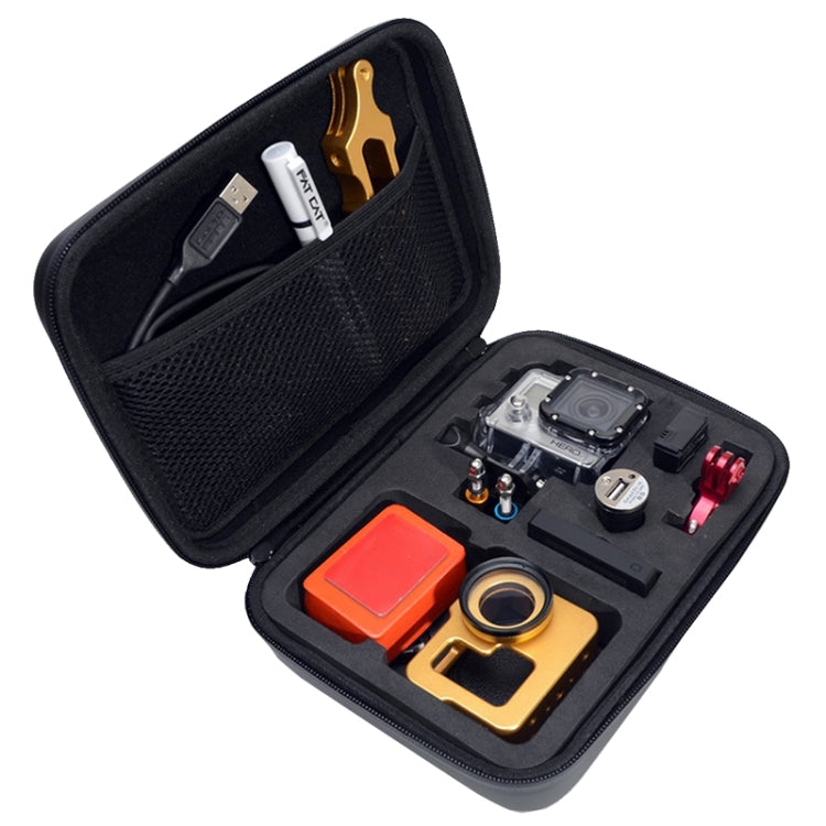 กันกระแทกกันน้ำแบบพกพากระเป๋าเดินทางสำหรับ GoPro Hero11 Black / HERO10 Black / HERO9 Black / HERO8 Black / HERO7 / 6/5/5 เซสชัน / 4 เซสชัน / 4/3 + / 3/2/1, DJI Osmo Action และอุปกรณ์เสริมกล้องแอ็คชั่นอื่น ๆขนาด: 22ซม.x 16ซม.x 7ซม, Size: 22cm x 16cm x 7cm