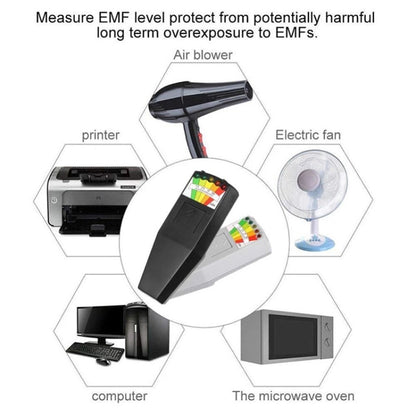 5-LED เครื่องตรวจจับรังสีแม่เหล็กไฟฟ้า EMF Meter Tester, Style 2  White, Style 2 Black