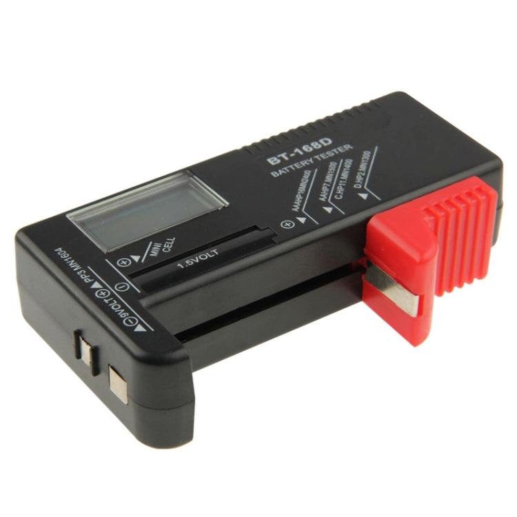 BT-168D จอแสดงผล LCD แบบดิจิตอลแบตเตอรี่ Universal TESTER สำหรับ 1.5V AAA, AA และ 9V 6F22 แบตเตอรี่