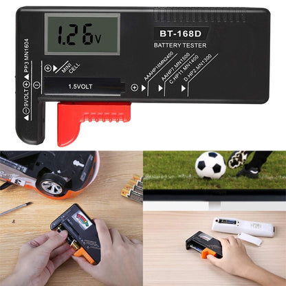 BT-168D จอแสดงผล LCD แบบดิจิตอลแบตเตอรี่ Universal TESTER สำหรับ 1.5V AAA, AA และ 9V 6F22 แบตเตอรี่
