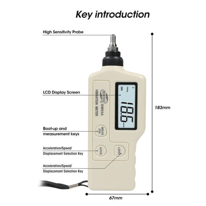 BENETECH GM63A เครื่องวัดการสั่นสะเทือน เครื่องทดสอบดิจิตอล Vibrometer Analyzer Acceleration Velocity, BENETECH GM63A