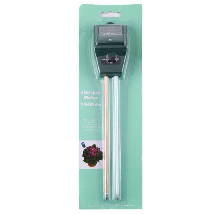 เครื่องวัดดินดอกไม้พืช 3 in 1 (PH + ความชื้น + แสง), 3 in 1