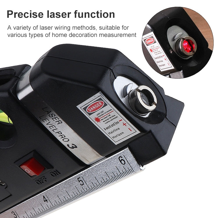 เครื่องวัดระดับเลเซอร์พร้อมเทปวัด Pro 3 (250ซม.), LV-03