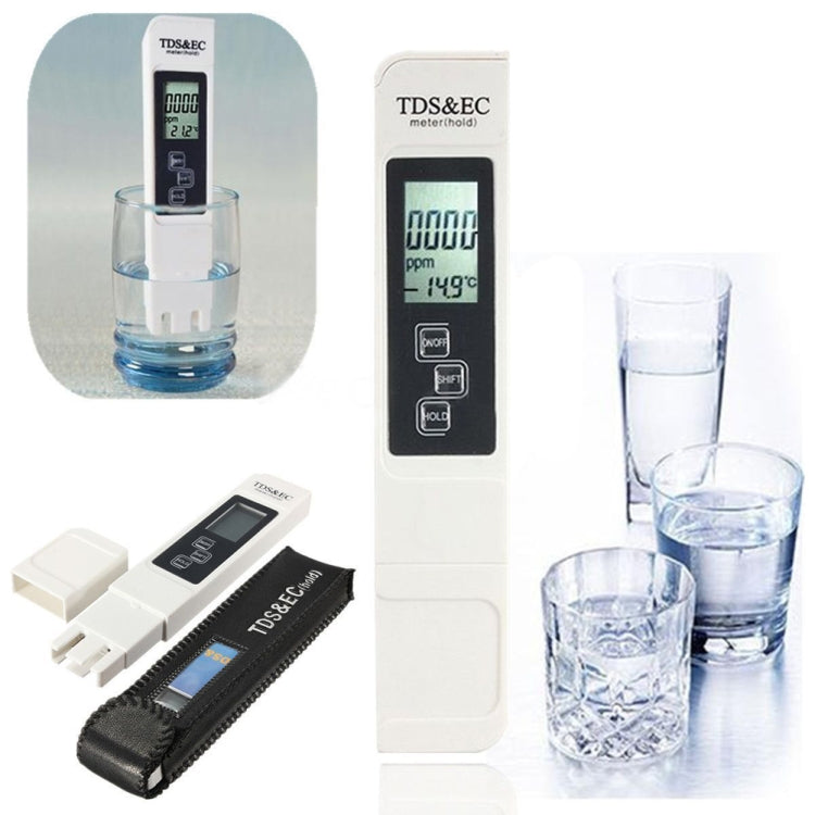 จอ LCD มัลติฟังก์ชั่นดิจิตอล TDS & EC Meter เครื่องมือทดสอบการวัดน้ำ, Digital