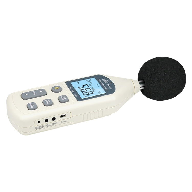 เครื่องวัดระดับเสียงดิจิตอลพร้อมพอร์ต USB (ช่วง: 30dB ~ 130dB)