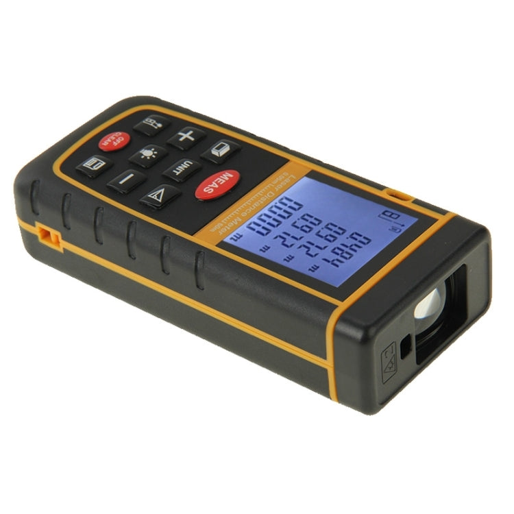 RZ-A60 เครื่องวัดระยะด้วยเลเซอร์แบบมือถือ LCD ขนาด 1.9 นิ้ว 60 ม. พร้อมฟองวัดระดับ