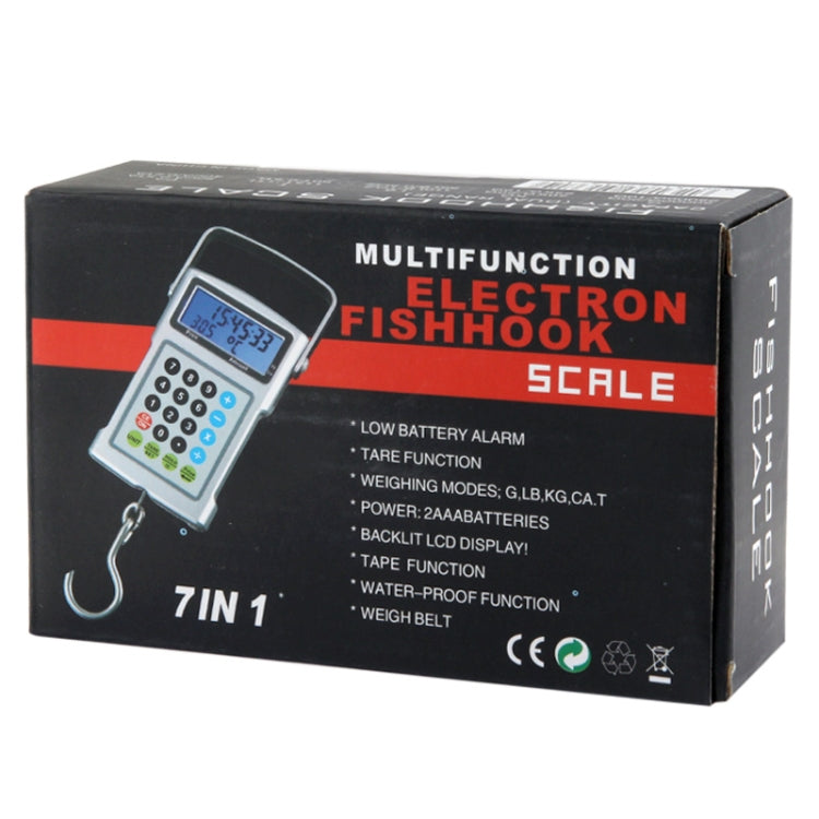 เครื่องชั่งเบ็ดอิเล็กทรอนิกส์มัลติฟังก์ชั่น 7 in 1 (50KG/20g), 7 in 1 50kgx10g