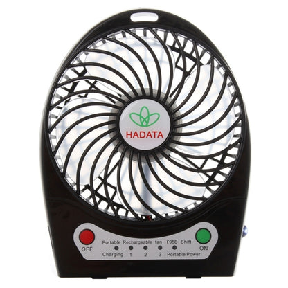 Hadata พัดลมแบบชาร์จไฟได้ USB / Li-ion แบบพกพาขนาด 4.3 นิ้วพร้อมการปรับและคลิปเกียร์ลมที่สาม