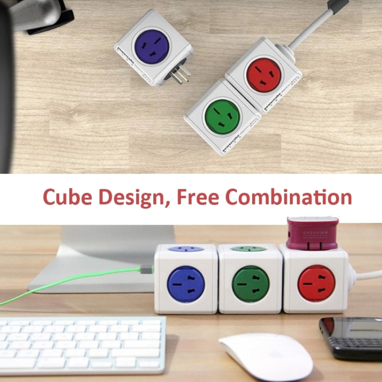 ปลั๊กไฟอะแดปเตอร์ผนังสากล PowerCube 10A พร้อมซ็อกเก็ต 5 US / AU สำหรับโฮมออฟฟิศ, ปลั๊ก AU, การจัดส่งสีแบบสุ่ม, PowerCube Socket