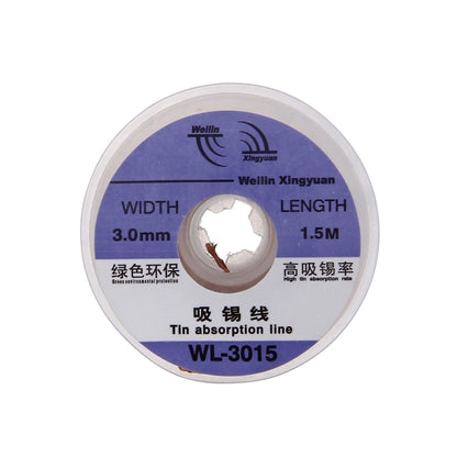 WL-3015 ลวดดูดซับดีบุกบัดกรี 1.5 ม. กว้าง 3.0 มม, 3.0mm