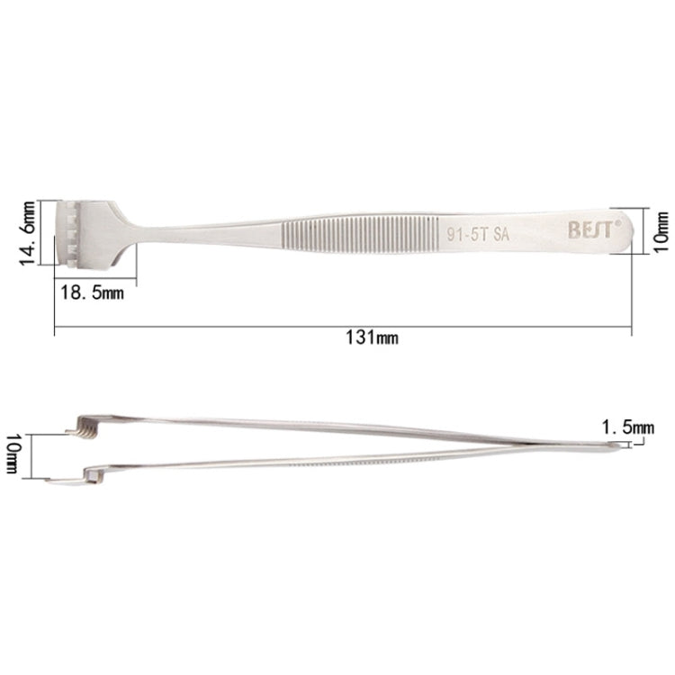 BEST BST-91-5T SA แหนบเวเฟอร์สแตนเลสระดับมืออาชีพสำหรับเวเฟอร์ซิลิคอน, BST-91-5T