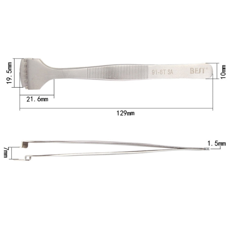 BEST BST-91-6T SA แหนบเวเฟอร์สแตนเลสระดับมืออาชีพสำหรับเวเฟอร์ซิลิคอน, BST-91-6T