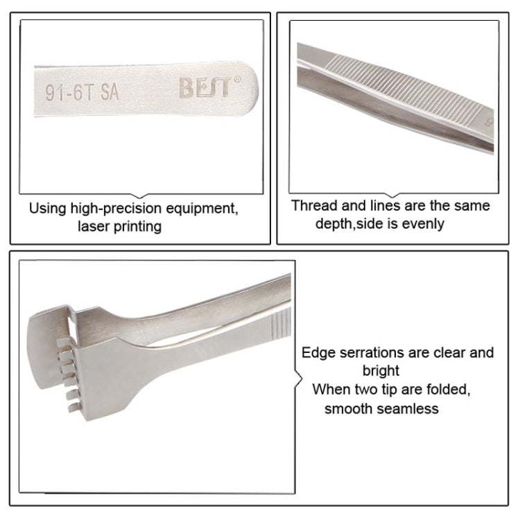 BEST BST-91-6T SA แหนบเวเฟอร์สแตนเลสระดับมืออาชีพสำหรับเวเฟอร์ซิลิคอน, BST-91-6T