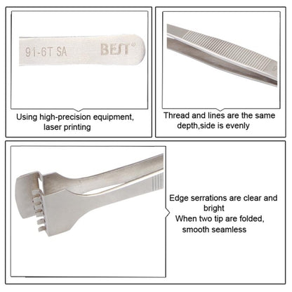 BEST BST-91-6T SA แหนบเวเฟอร์สแตนเลสระดับมืออาชีพสำหรับเวเฟอร์ซิลิคอน, BST-91-6T