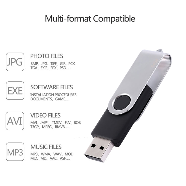 ดิสก์แฟลช Twister USB 2.0 ขนาด 64GB (สีดำ), 64GB/Black
