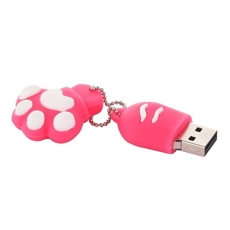 แฟลชดิสก์ซิลิโคนรูปอุ้งเท้าหมี 8GB USB 2.0 พร้อมถ้วยป้องกันฝุ่น, 8GB (Red Plum)