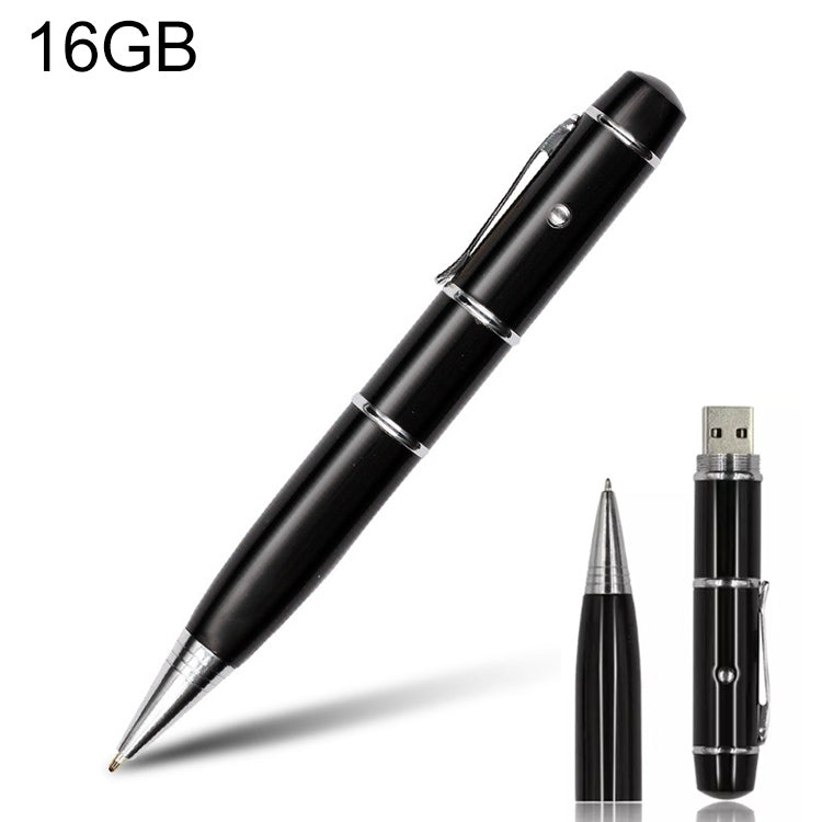 แฟลชดิสก์ USB แบบปากกาเลเซอร์ 3 in 1, 16GB (สีดำ), 16GB (Black)