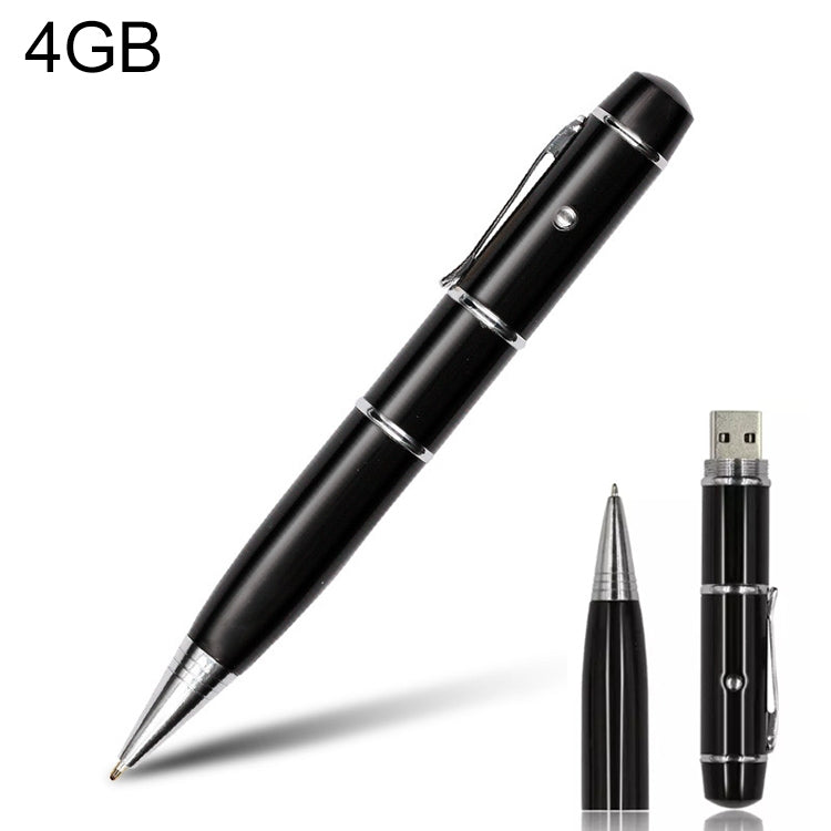 แฟลชดิสก์ USB แบบปากกาเลเซอร์ 3 in 1, 4GB (สีดำ), 4GB (Black)