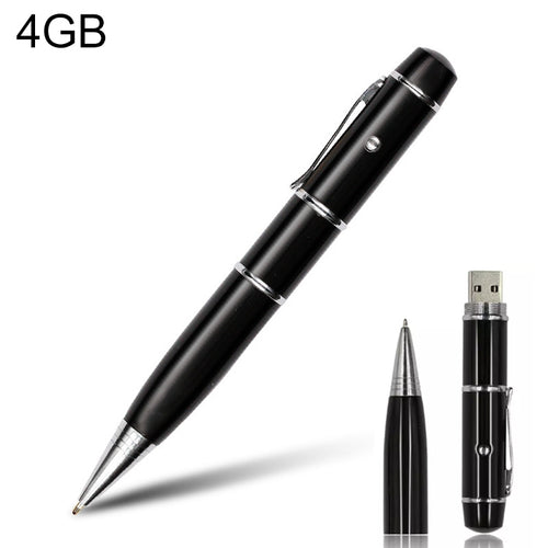 แฟลชดิสก์ USB แบบปากกาเลเซอร์ 3 in 1, 4GB (สีดำ), 4GB (Black)