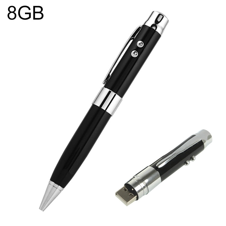 แฟลชดิสก์ USB แบบปากกาเลเซอร์ 3 in 1, สีเงิน (16GB), 2GB (Silver), 4GB (Silver), 8GB (Silver), 16GB (Silver), 2GB (Black), 4GB (Black), 8GB (Black), 16GB (Black)