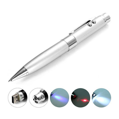 แฟลชดิสก์ USB แบบปากกาเลเซอร์ 3 in 1, สีเงิน (16GB), 2GB (Silver), 4GB (Silver), 8GB (Silver), 16GB (Silver), 2GB (Black), 4GB (Black), 8GB (Black), 16GB (Black)