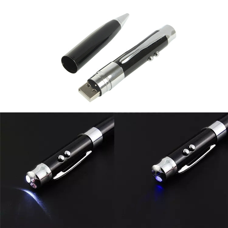 แฟลชดิสก์ USB แบบปากกาเลเซอร์ 3 in 1, สีเงิน (16GB), 2GB (Silver), 4GB (Silver), 8GB (Silver), 16GB (Silver), 2GB (Black), 4GB (Black), 8GB (Black), 16GB (Black)