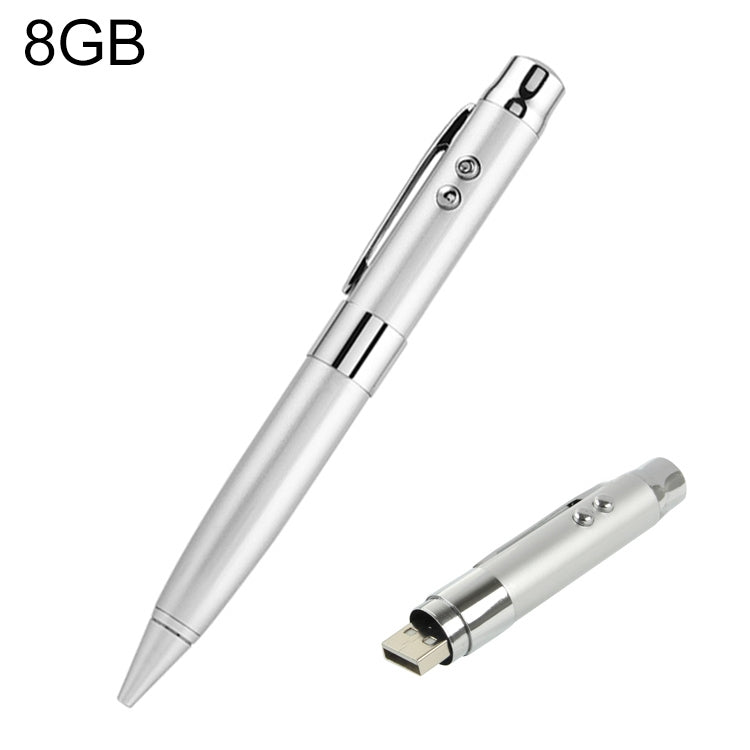 แฟลชดิสก์ USB แบบปากกาเลเซอร์ 3 in 1, สีเงิน (16GB), 2GB (Silver), 4GB (Silver), 8GB (Silver), 16GB (Silver), 2GB (Black), 4GB (Black), 8GB (Black), 16GB (Black)