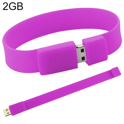กำไลซิลิโคน 2GB USB 2.0 แฟลชดิสก์, 2GB (Purple)