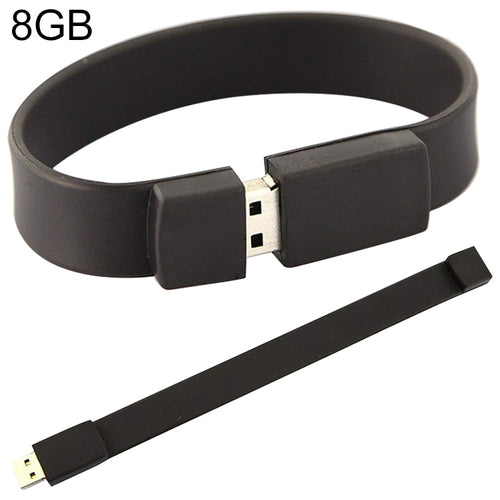 8GB กำไลซิลิโคน USB 2.0 แฟลชดิสก์, 8GB (Black)
