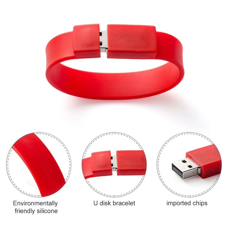 กำไลซิลิโคนขนาด 16GB USB 2.0 แฟลชดิสก์, 16GB (Green)