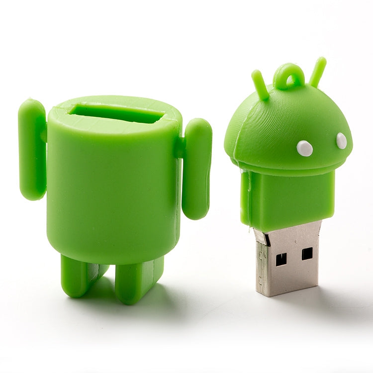 แฟลชดิสก์ USB สไตล์หุ่นยนต์ Android 16GB (สีเขียว), 16GB