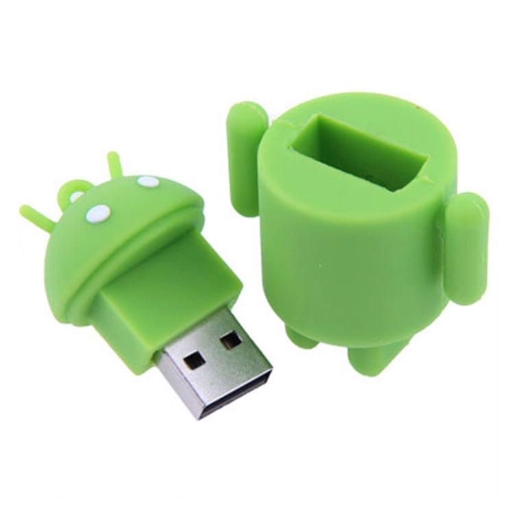 แฟลชดิสก์ USB สไตล์หุ่นยนต์ Android (สีเขียว), 2GB