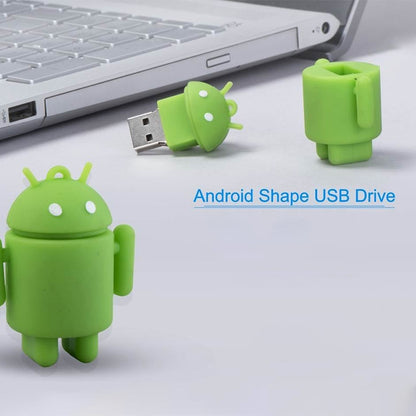 แฟลชดิสก์ USB สไตล์หุ่นยนต์ Android (สีเขียว), 2GB