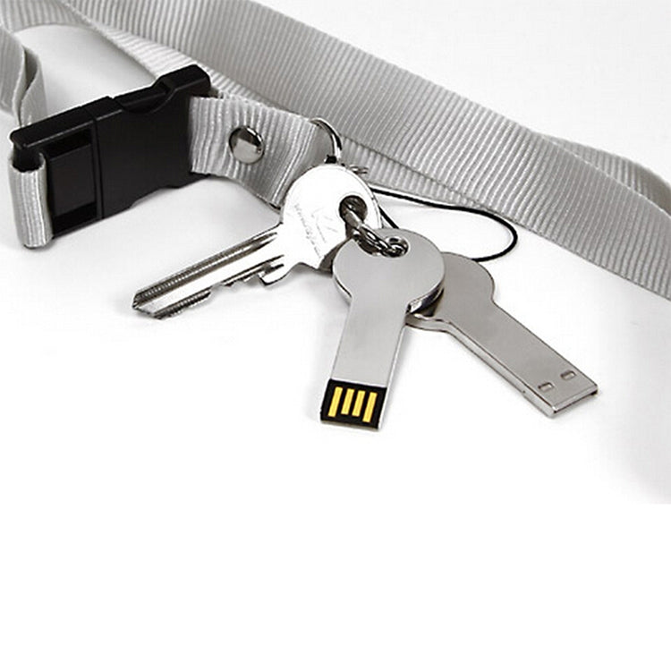 แฟลชดิสก์ USB 2.0 สไตล์คีย์โลหะสีเงิน (32GB) (สีเงิน), 32GB