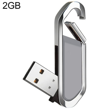 แฟลชดิสก์พวงกุญแจโลหะสไตล์ USB 2.0 ขนาด 2GB (สีเทา), 2GB (Grey)