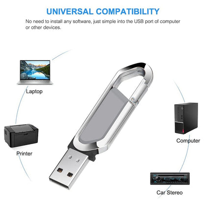 แฟลชดิสก์พวงกุญแจโลหะสไตล์ USB 2.0 ขนาด 2GB (สีเทา), 2GB (Grey)