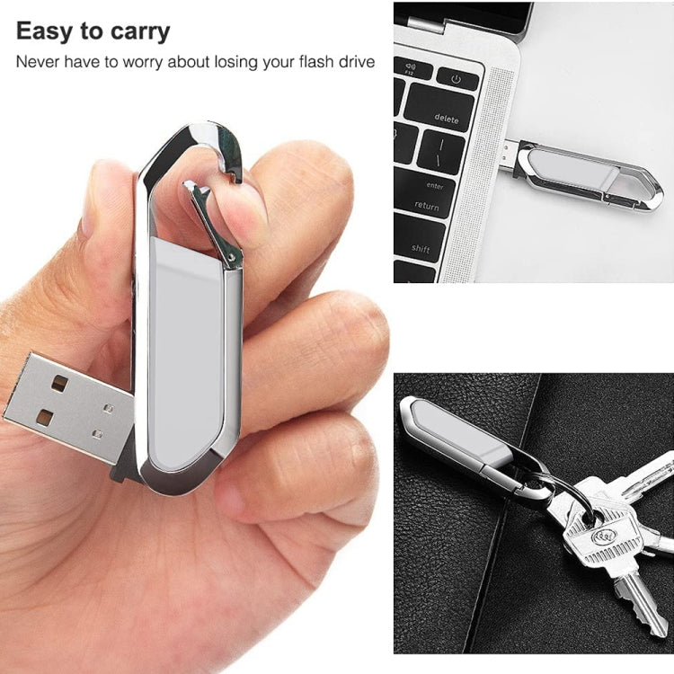 แฟลชดิสก์พวงกุญแจโลหะสไตล์ USB 2.0 ขนาด 2GB (สีเทา), 2GB (Grey)
