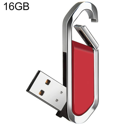แฟลชดิสก์พวงกุญแจโลหะสไตล์ USB 2.0 ขนาด 16GB (สีแดง), 16GB (Red)