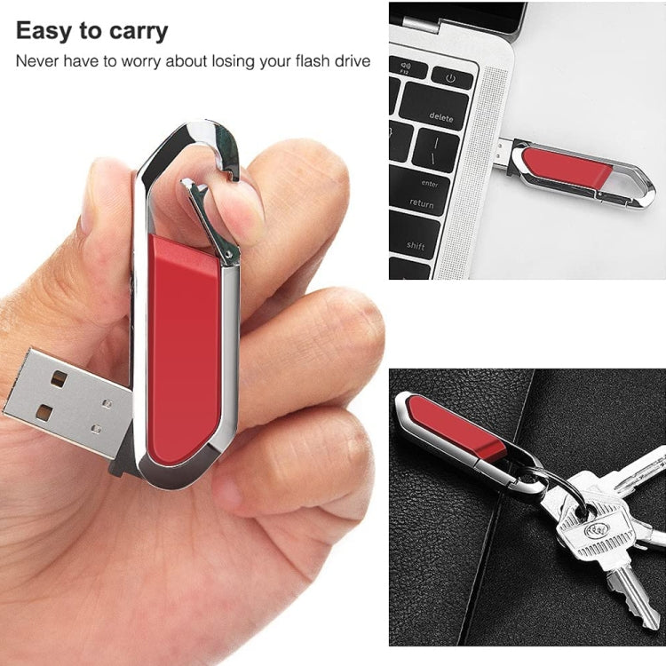 แฟลชดิสก์พวงกุญแจโลหะสไตล์ USB 2.0 ขนาด 16GB (สีแดง), 16GB (Red)