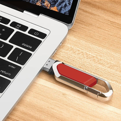 แฟลชดิสก์พวงกุญแจโลหะสไตล์ USB 2.0 ขนาด 16GB (สีแดง), 16GB (Red)