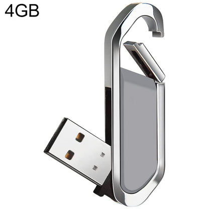 แฟลชดิสก์พวงกุญแจโลหะสไตล์ USB 2.0 ขนาด 4GB (สีเทา), 4GB (Grey)